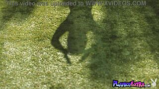 Sky Wonderland's Massive Naturals Burst Free in Outdoor Striptease Sunbath