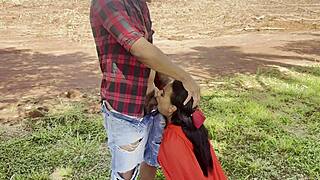 Red Riding Hood slut meets woodcutter stud for forest deepthroat creampie fuck