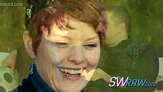 Steamy threesome heats up as horny redhead babe joins swinging couple