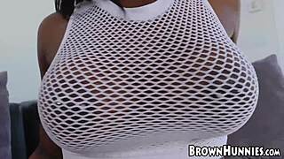 mmm chocolate babe bends for big cock in her pierced ebony ass ugh