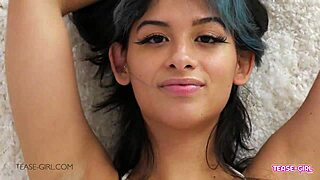 Isn't this pretty brunette teen 18+ way too horny for her own good?