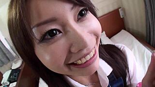 japanese cutie moans loud riding cock into hairy creampie bliss