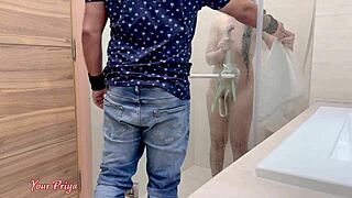 step mom fucks hard after bath in shower with hindi talk