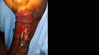 big breasted babe gives sloppy wet cock sucking pov