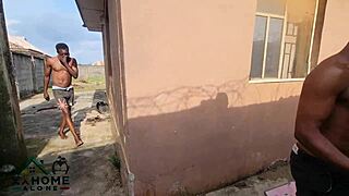 two broke dudes paying with dick to pound street vendor's tight pussy outdoors?