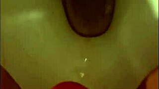 Daddy's slave whore pees panties in red lingerie heels tattooed submission