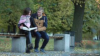 These horny teen students Sandra Wellness can't get enough casual blowjob sex!