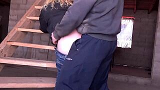 foreman catches chubby employee flashing then dominates her fat ass outdoors