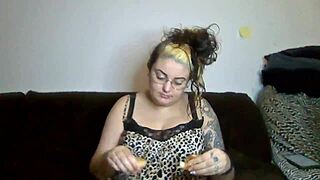 Rebeca Addams' Big Tits Devour Shrimp Backstage