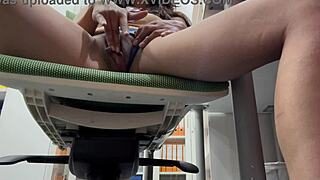 Pillada masturbating at work... gets huge ass blowjob ugh!!