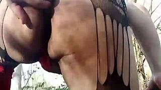 rey's forest fave spot anal dildo play outdoor trans fun 🔥🍑