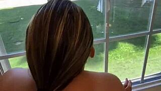 suj wife masturbates til huge facial cumshot backstage dirty