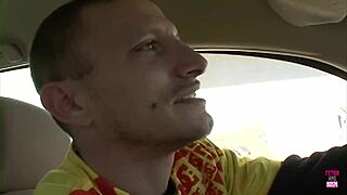 i pull over this guy as police girl for oily wet cowgirl ride and deepthroat