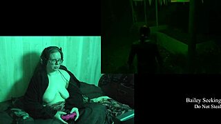 Naked brunette with big ass tits plays Night Springs