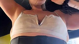 Skinny Blonde Gym Girl In Halloween Prostitute Costume Teases Maromba