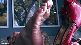 Goddess demands kissing licking sniffing sweaty feet POV