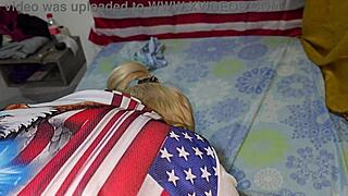 Does blonde in white sweater crave american cock pounding her hard