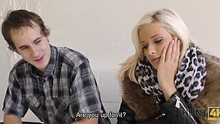 Neighbor sells teen girlfriend for hidden cam cuckold fingering blowjob