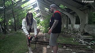 curvy milf pegs guy rough outdoors public sunny domination 😈🔥