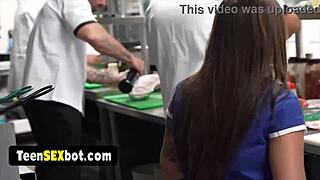 reality waitress teen gangbanged by horny staff