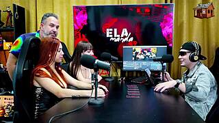 binho devours pink teen pussy on podcast table while ruan watches stunned