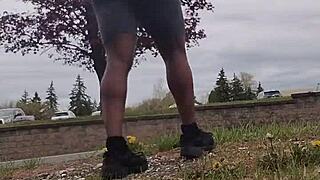 Practicing my private indoor workout routine outdoors now...