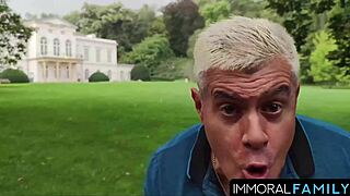 Porno Dan's Curvy Brunette Babe Bent Over Bed for Juicy Cowgirl Creampie Ride