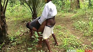 Doctor Catches Ebony Student Bending for Bush Doggystyle Fuck