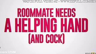 mira helps horny roommate destiny squirt with tongue and cock in dorm