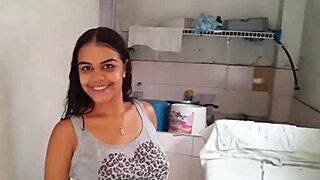 hot colombian latina loves fucking stepbro on washer when house empty homemade