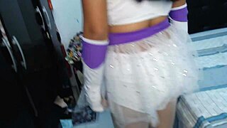 mariana cosplays hot ripping clothes for fans