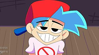 FNF girlfriend bends over big ass begging for boyfriend's monster cock