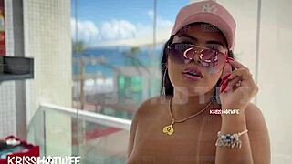 Exhibitionist Wife Strips Naked on Balcony, Flashing Big Pussy Lips to Street Machos