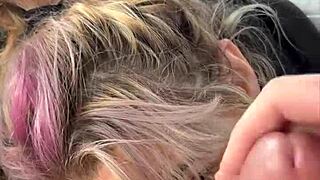 STREETWALKER SUCKS FACIAL CUM OFF DICK!