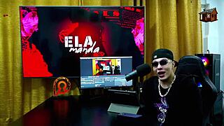 binho devours pink teen pussy on podcast table while ruan watches stunned