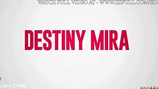 mira helps horny roommate destiny squirt with tongue and cock in dorm