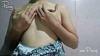 amateur asian milf gropes her naked curves in solo tease