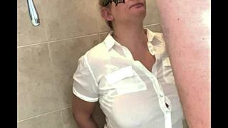 Blonde Submissive Drenched in Piss Humiliation Debut