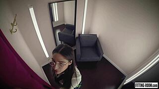 i sneak into the fitting room and catch her changing into erotic lingerie teasing