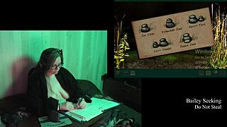 naked brunette bbw with big natural tits plays haunting of castle malloy part 3