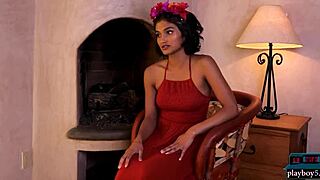 indian milf angel constance strips to reveal her juicy ass and big tits