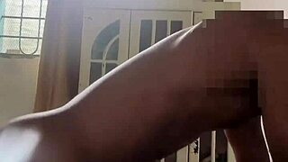 She shakes her backside wildly atop massive ebony shaft