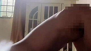 She shakes her backside wildly atop massive ebony shaft