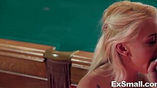 Petite blonde teen Marsha May sucks big dick then gets hardcore banged