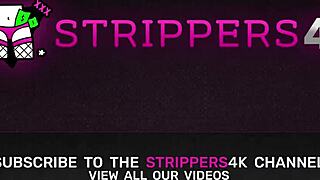 Slutty Brunette Stripper Rides Client's Pole Doggystyle in Heels