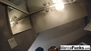 marica hase strips lingerie to finger pussy in mirror ecstasy!