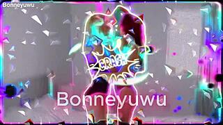 bonneyuwu teases in skirt with dildo on video call