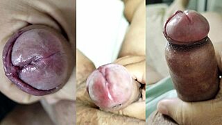 Guy jerks phimosis small cock as young girlfriend masturbates squirting pussy and tits part 21