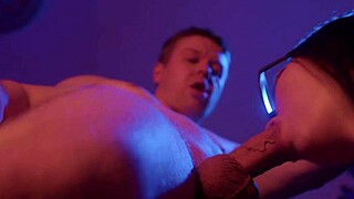 Pervy guy pisses on slut's tits then ass-to-mouth fucks her rough