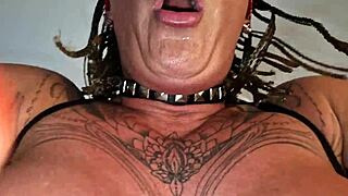 danaxmuscles' huge tits bounce as she deepthroats monster cock